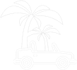 Car rental in Hawaii under a palm tree